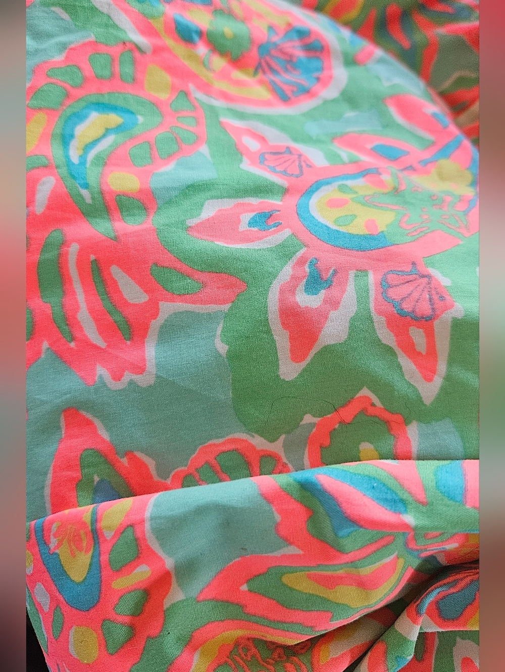 Vintage LILLY PULITZER Neon Make A Splash Shift Cotton Lined  dress Sz 8